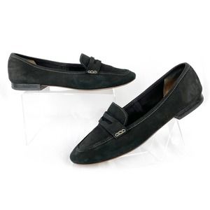 Linea Paolo Penny Loafers Abby Black Suede 8.5